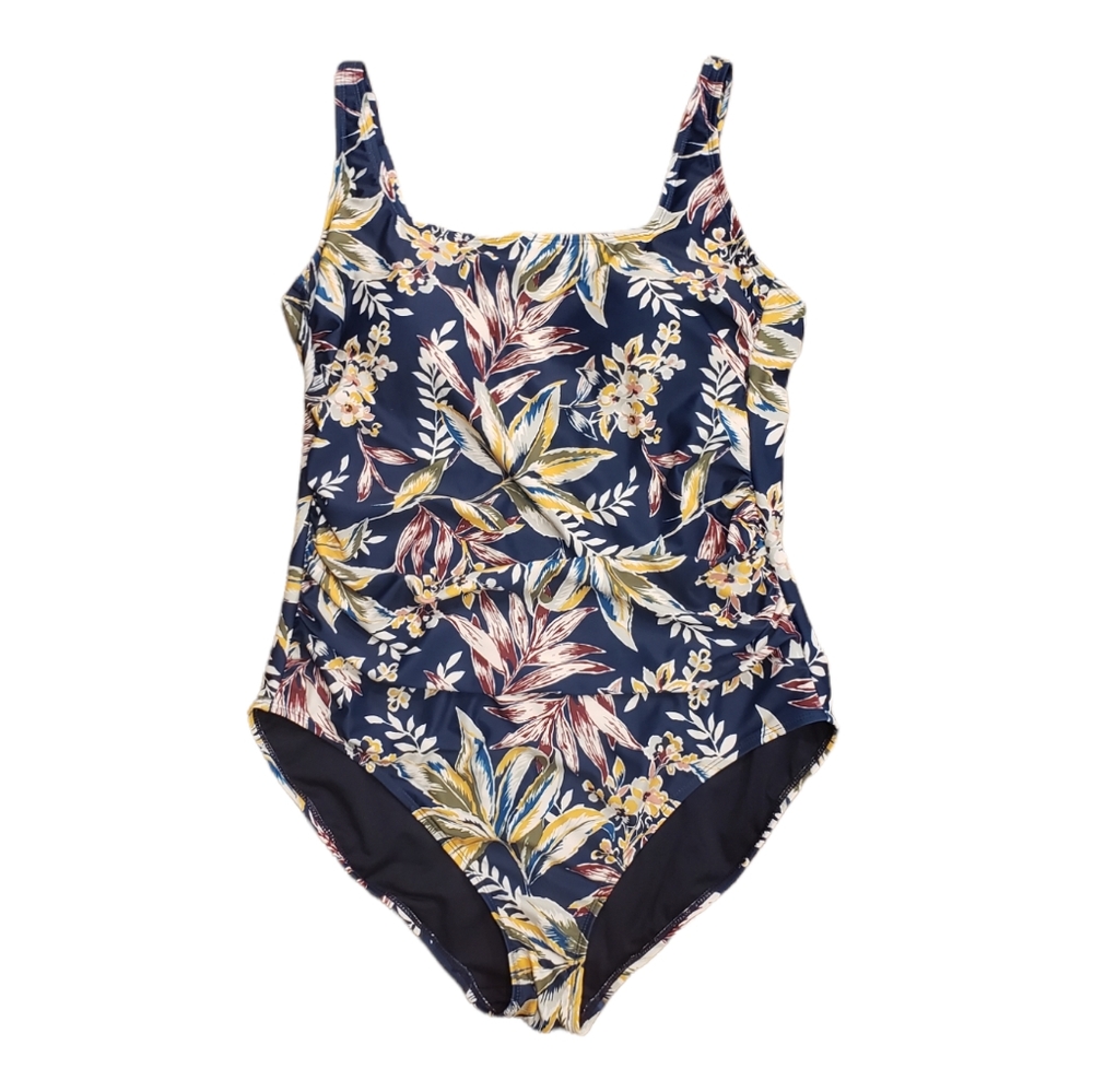Anne Cole square neck one piece floral tropical swimsuit